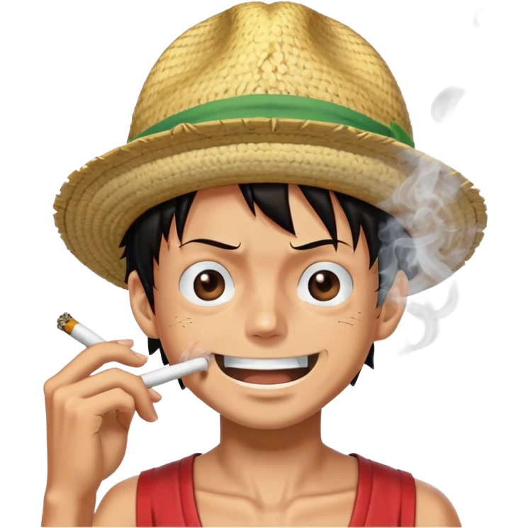 Luffy smoking weed emoji