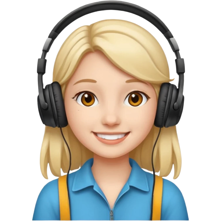 Girl with headphones  emoji