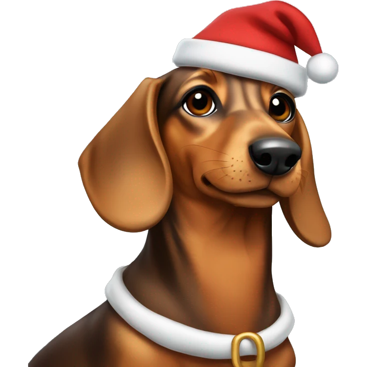 daschund wearing a santa outfit  emoji