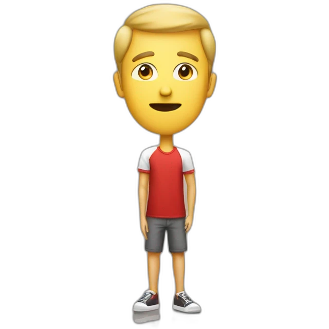 man who don’t know with red tee shirt emoji