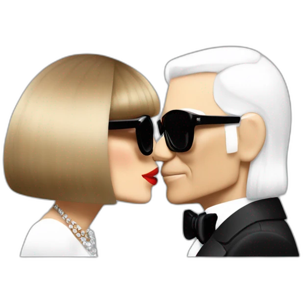 Anna wintour kiss Karl lagerfeld emoji