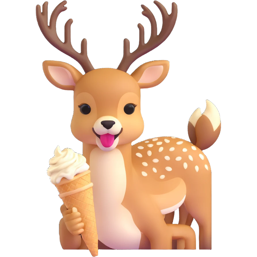 deer eating ice cream emoji