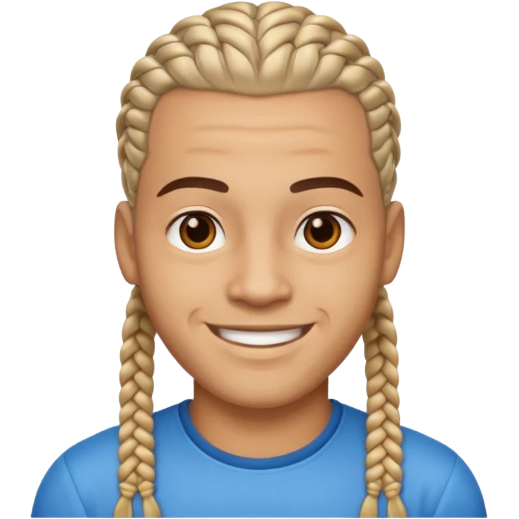 light skin man with cornrows emoji