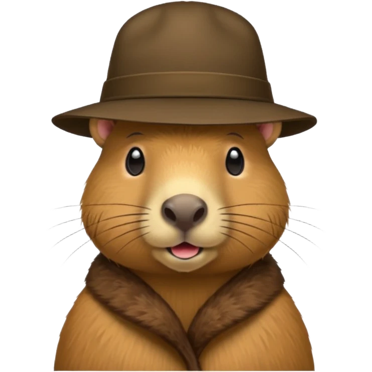 Realistisk Capybara med hat emoji