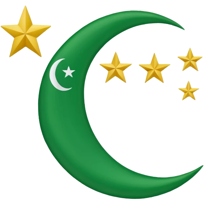 Small pti flag with moon and star make one for chat emoji