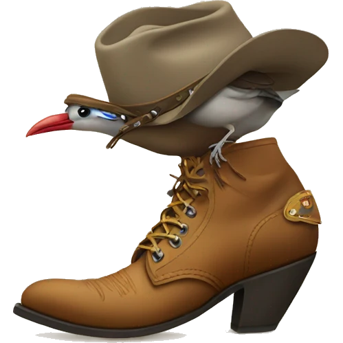 Bird with cowboy shoes  emoji