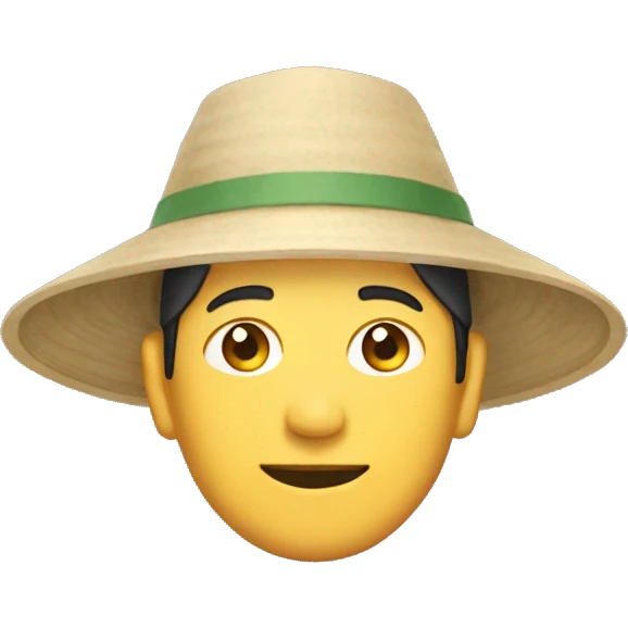 Asian man wearing Vietnamese hat emoji