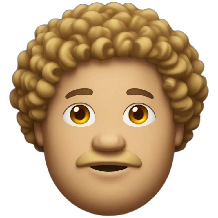 Fat man with curly hair emoji