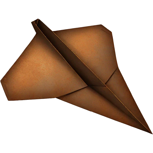 rusted steel paper airplane on the ground emoji