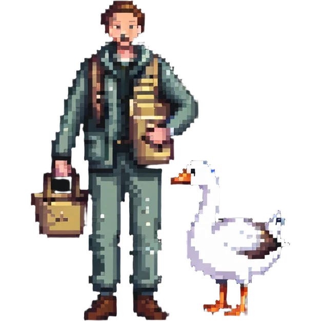 man with goose emoji