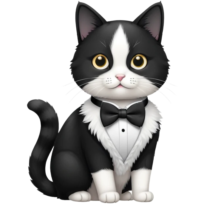 Tuxedo cat woth rex bowtie emoji