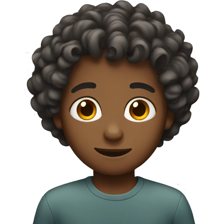 Boy with curl hair emoji