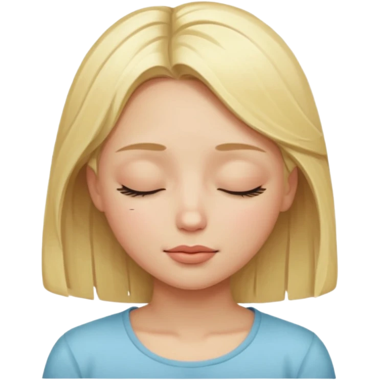 closed eyes blonde girl emoji