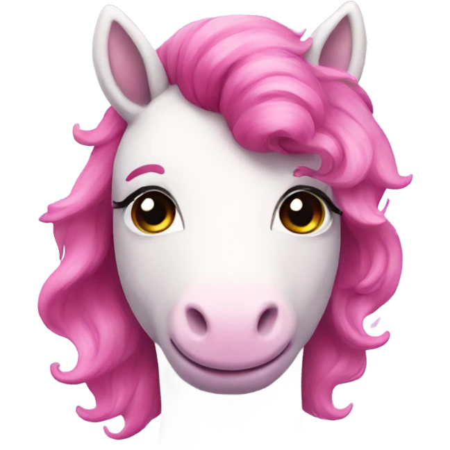 Pink unicorn with rainbow hair  emoji