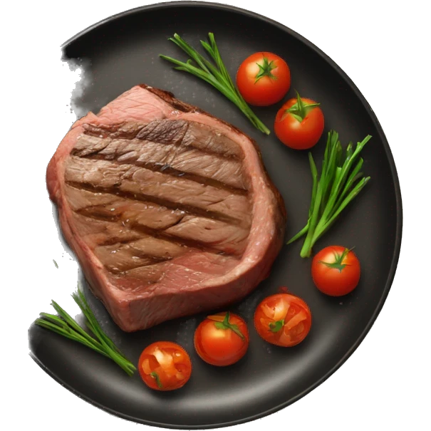 steak dish top view emoji