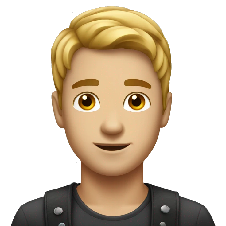 French crop young man emoji. change the hair into black, and make him say hi emoji