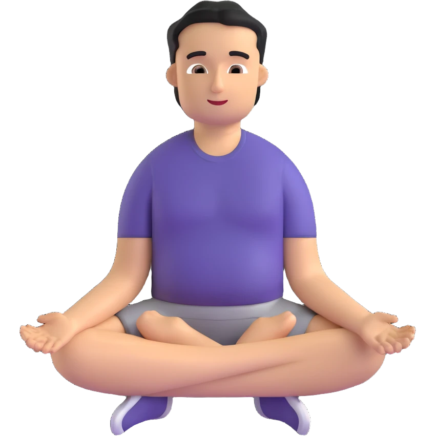 man sitting with arms relaxed emoji