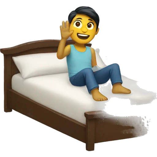 Waving in bed emoji
