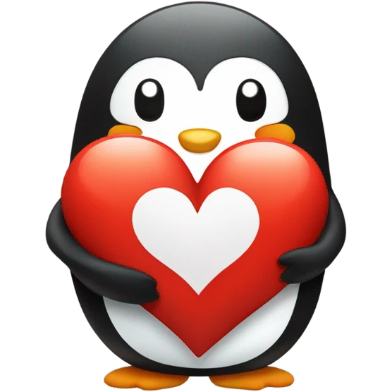 Pingüino enamorado  emoji