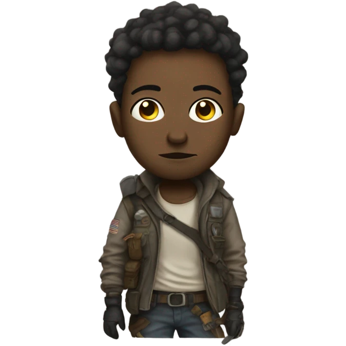 Me dressed in post apocalyptic  emoji