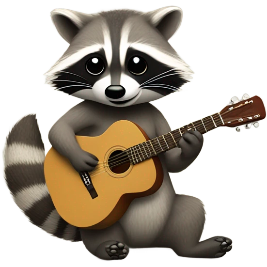 Raccoon playing guitar emoji