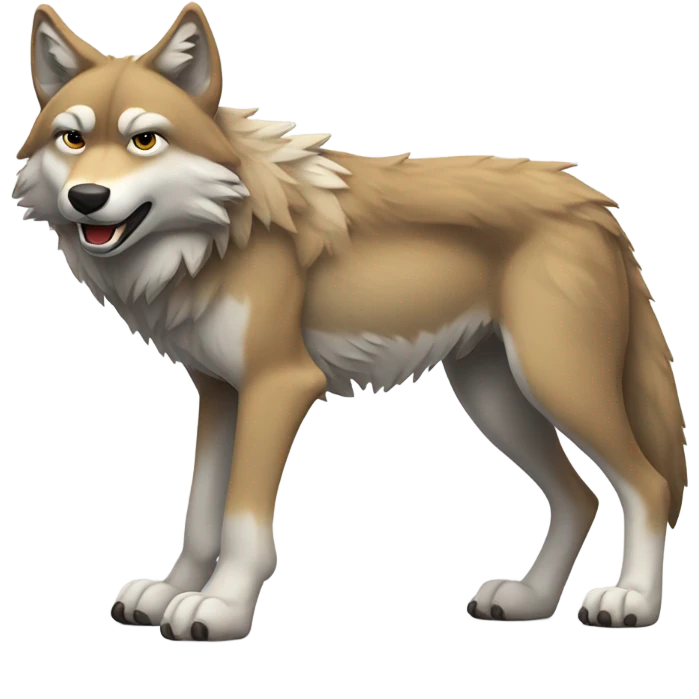 Alpha wolf pointing at the ground emoji