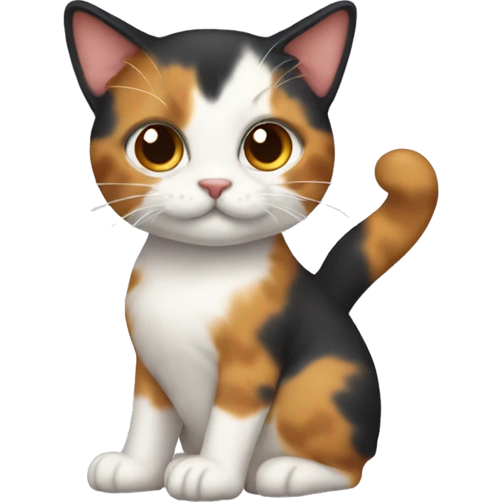 Calico cat very short tail emoji