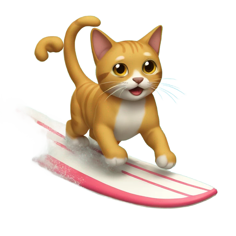 Gato surfeando emoji