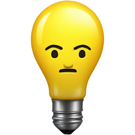 A yellow bulb serious emoji