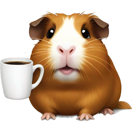 Guinea pig with coffe cup emoji