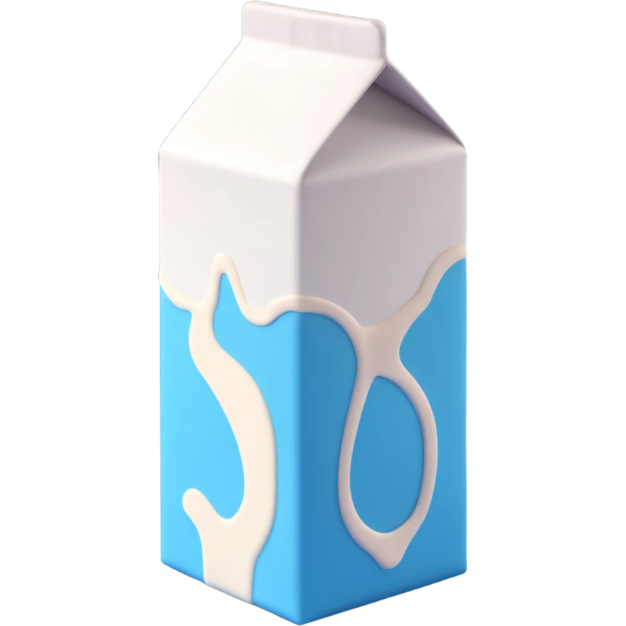 3D emoji of a milk carton emoji