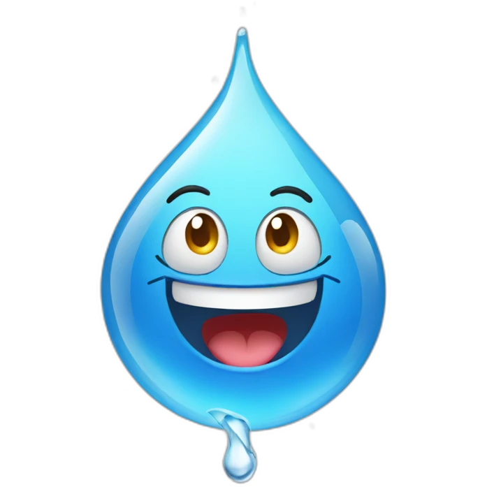 Water drop excited emoji