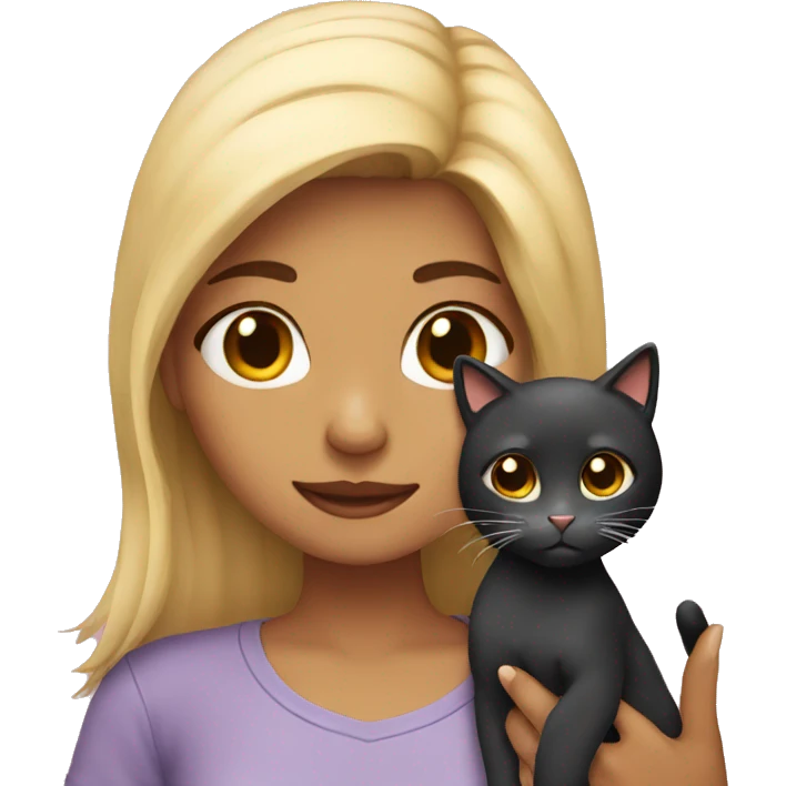 A girl with a cat emoji
