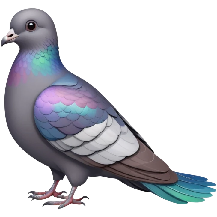 gray pigeon with iridescent neck emoji