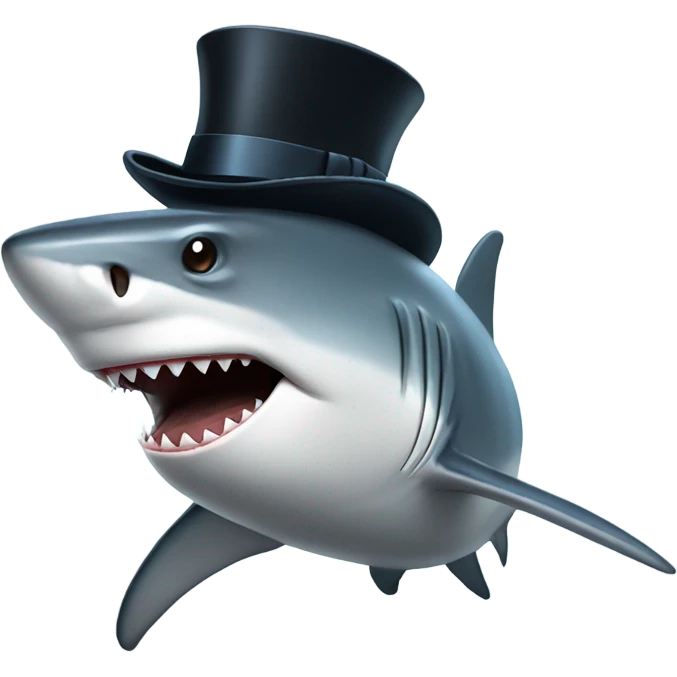 Shark with a top  emoji