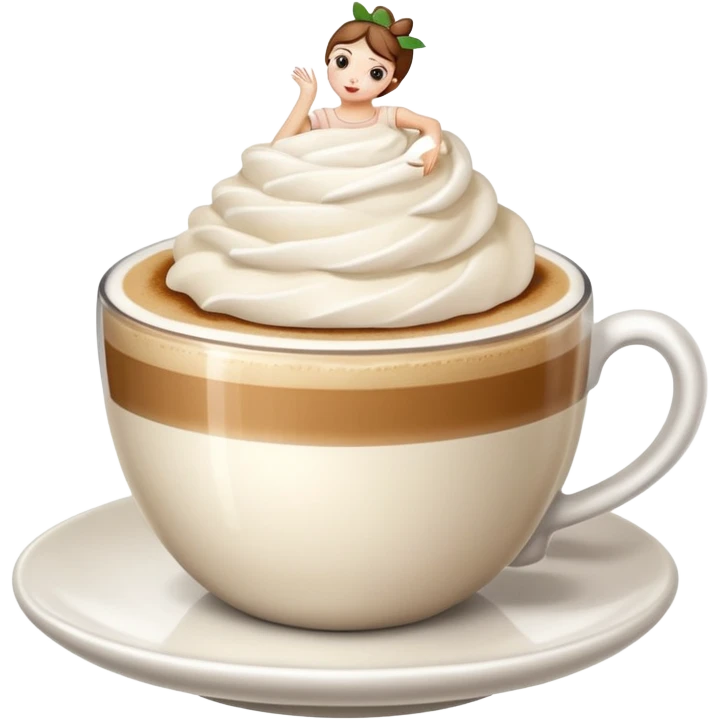 create a chup of capuccino in a ballerina fresa emoji