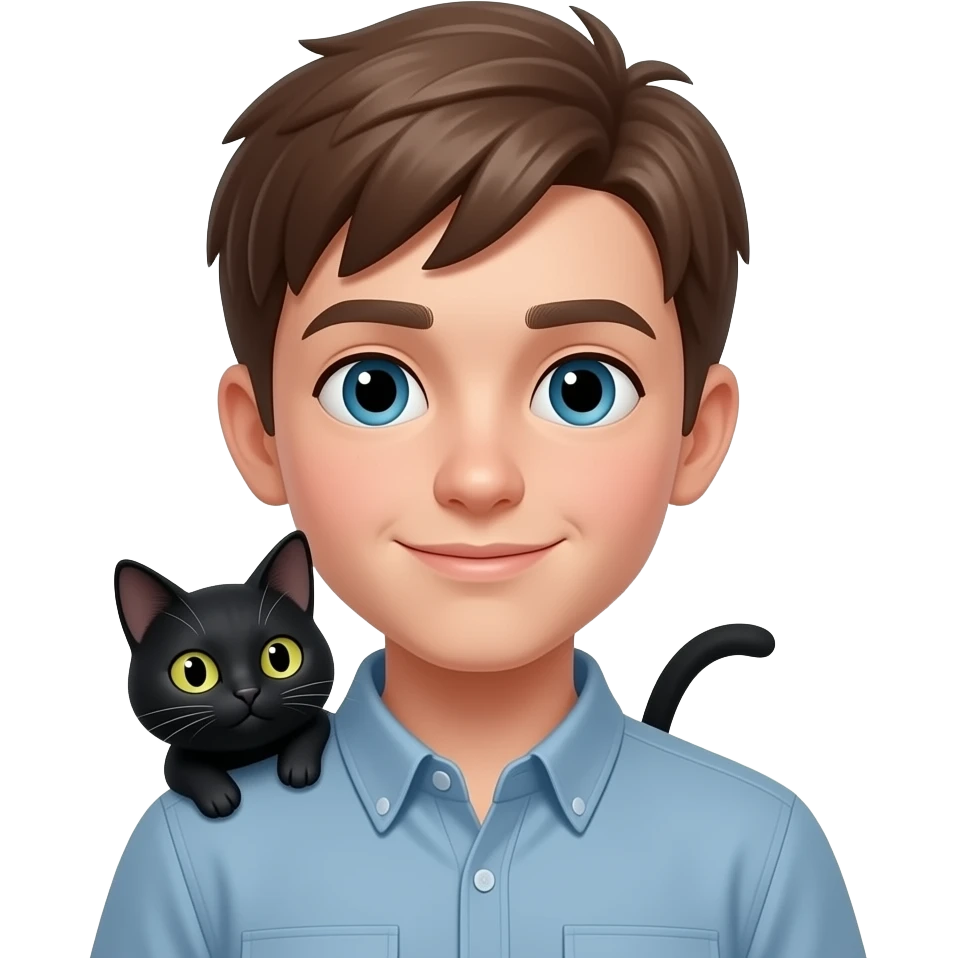 Ragazzo 13 anni con catta nera emoji