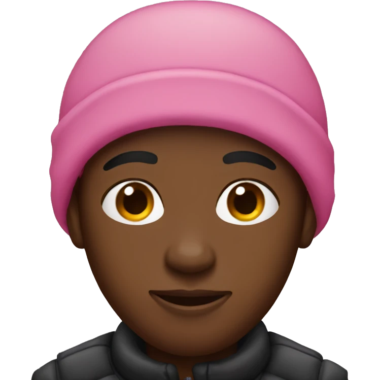 Pink Winter black boy emoji