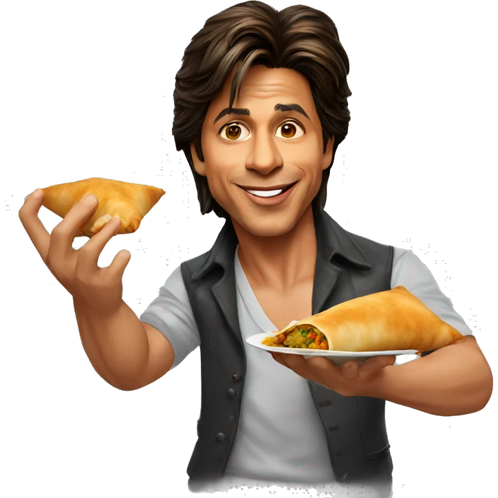Shah rukh khan holding samosa emoji