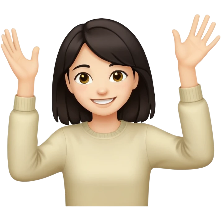girl with dark hair making a dab  emoji