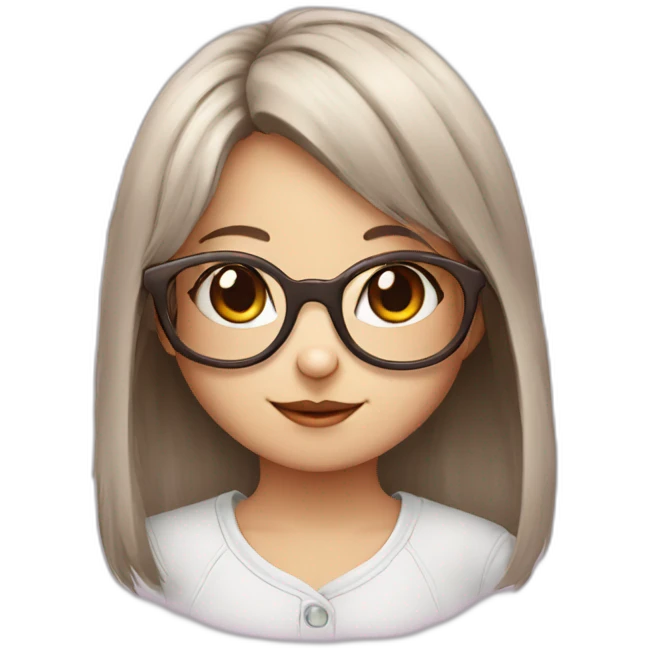 Cute girl rabbit with glasses emoji