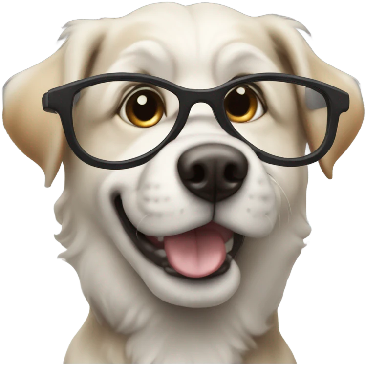 The actually dog with nerd glasses and buck teeth and finger pointing up emoji