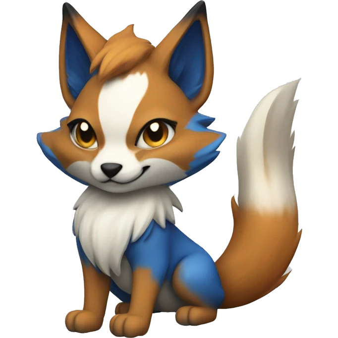 georgeus blue kitsune with 3 tails  emoji