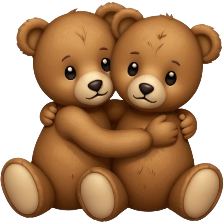 two teddy bear hugging each other  emoji