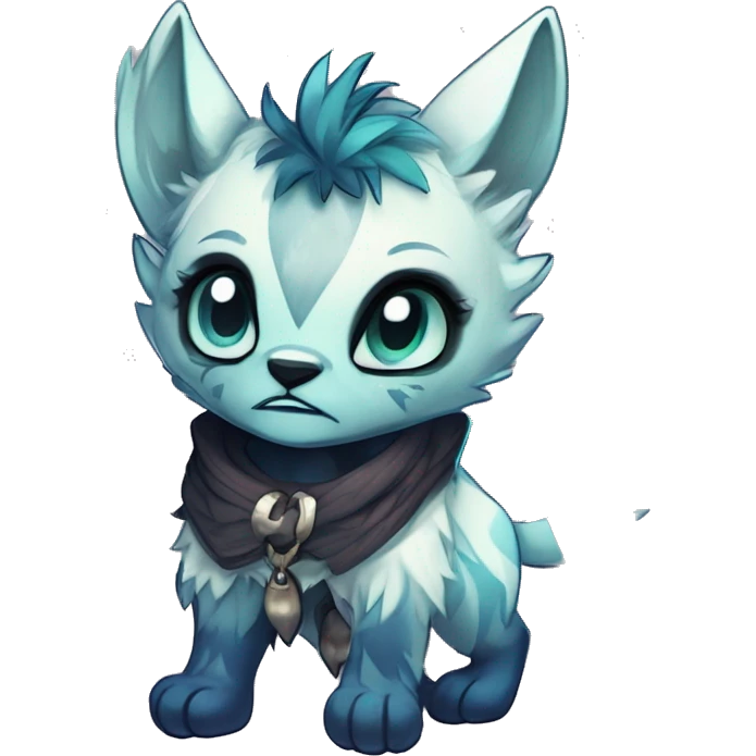 Cool cute Kawaii edgy fantasy shiny animal  fursona Fionbri vernid by griffsnuff & LiLaiRa & Falvie full body emoji