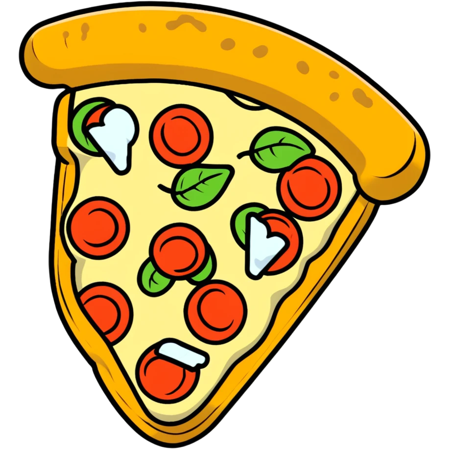 Italy pizza with mozzarella and basil emoji