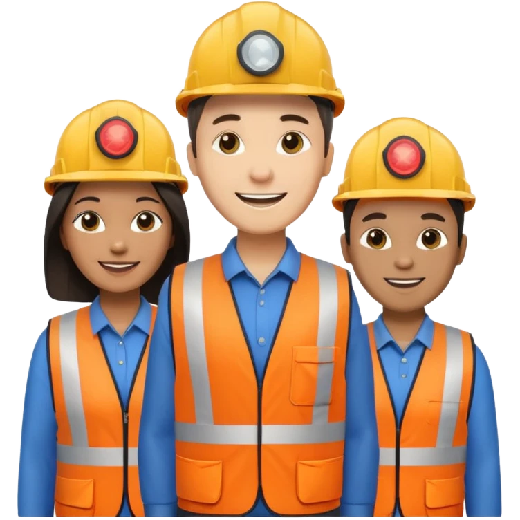group of multiracial railway engineer  standing emoji
