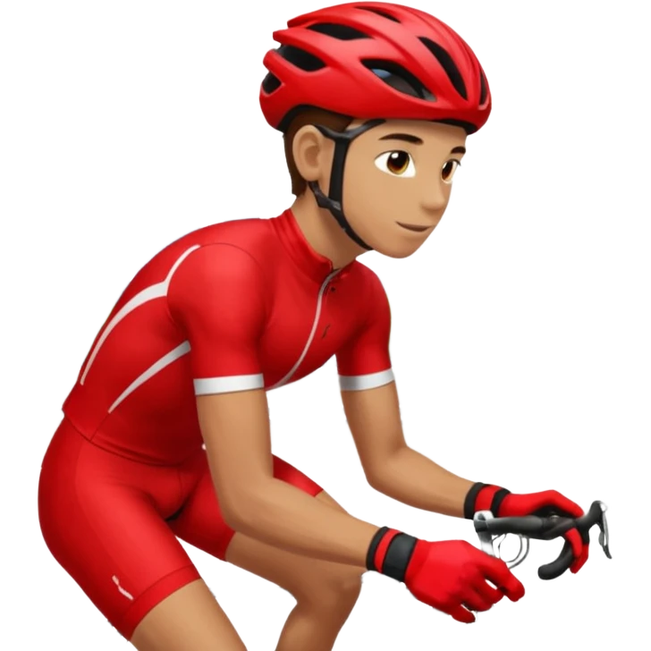 Racer + red jersey + bike gloves, City Cyclists. emoji