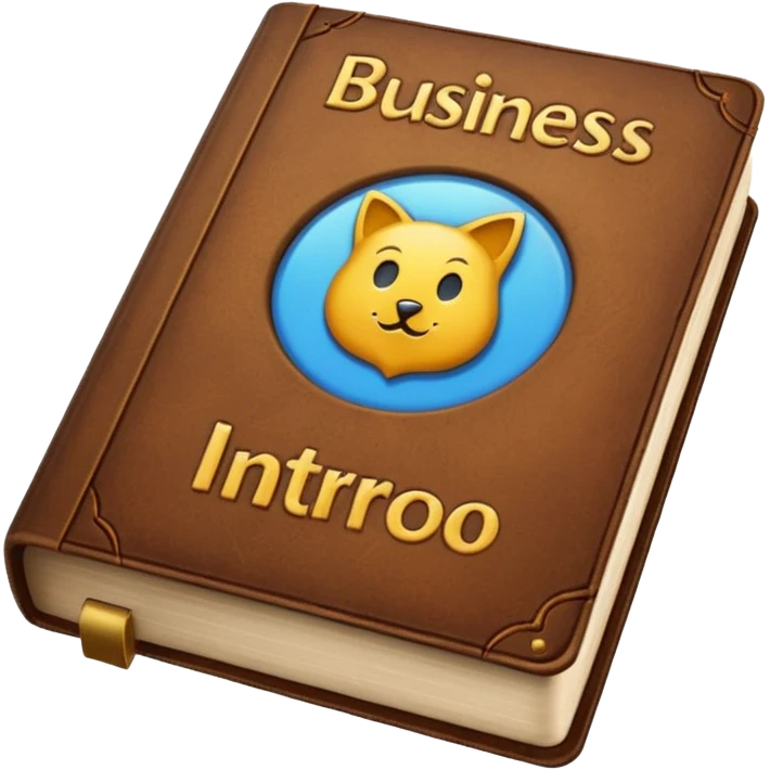 a book with a title " business intro " emoji