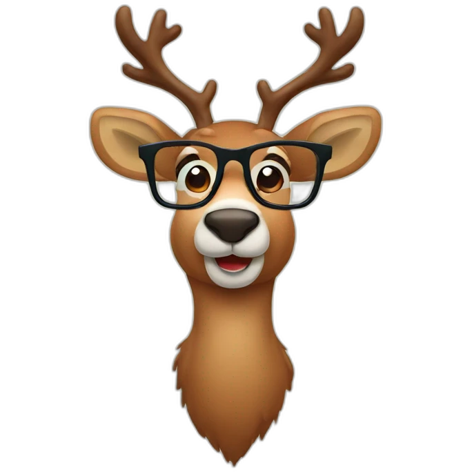 Reindeer with glasses emoji